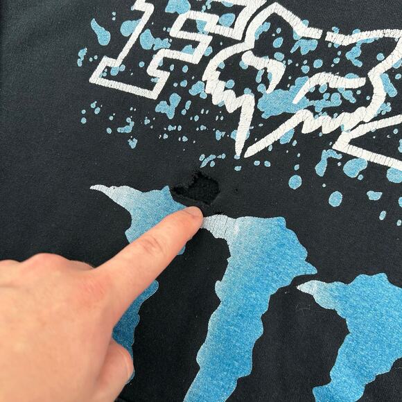 Vintage y2k Mens Black Gildan Fox Racing x Monster Energy Hoodie Sweatshirt Sz S - Picture 4 of 6